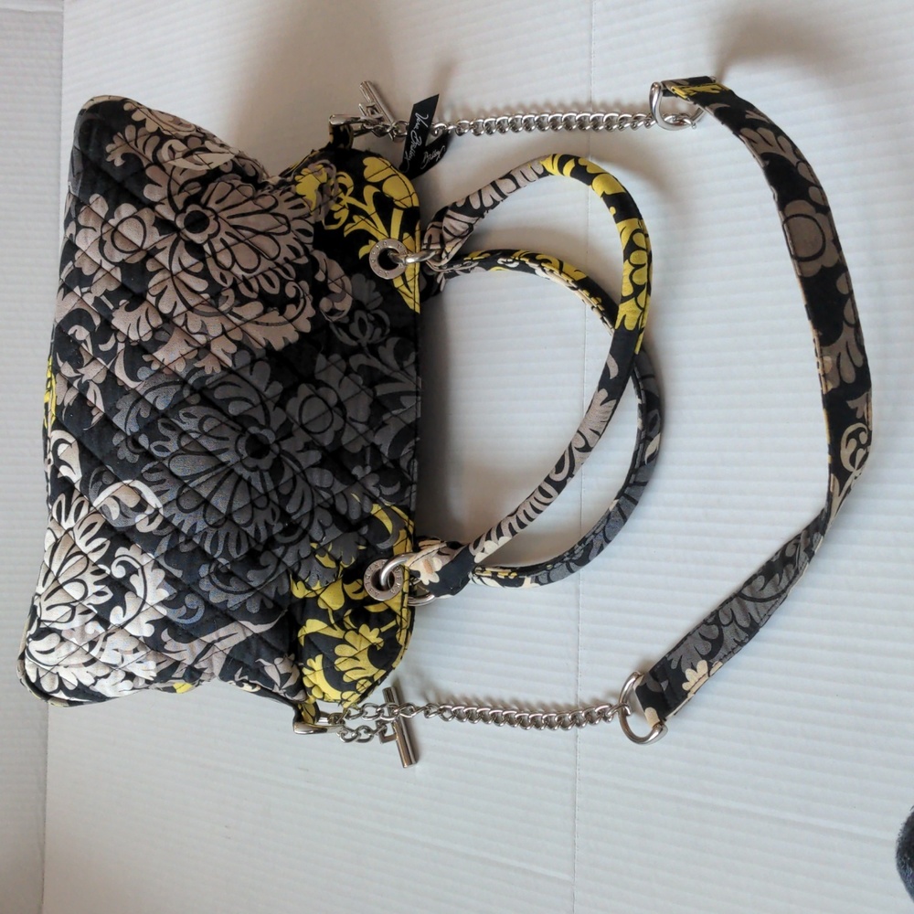 Vera Bradley Baroque Chain Bag Purse Yellow Black